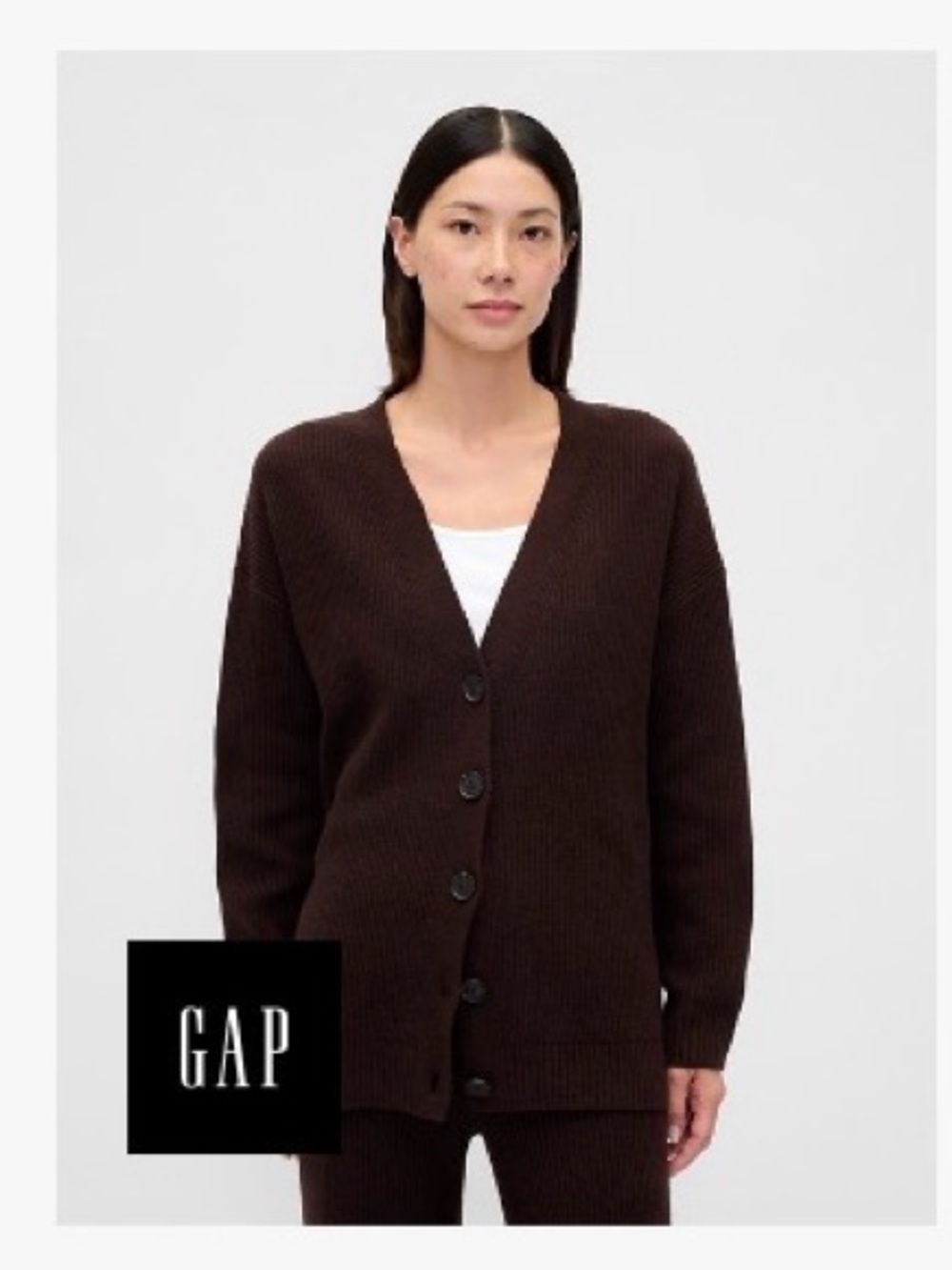 GAP CashSoft Oversized Cardigan Terra Brown